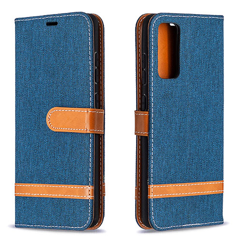 Leather Case Stands Flip Cover Holder B16F for Samsung Galaxy S20 FE (2022) 5G Navy Blue