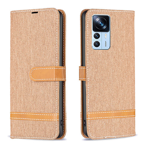 Leather Case Stands Flip Cover Holder B16F for Xiaomi Mi 12T Pro 5G Gold