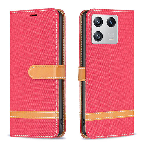 Leather Case Stands Flip Cover Holder B16F for Xiaomi Mi 13 5G Red
