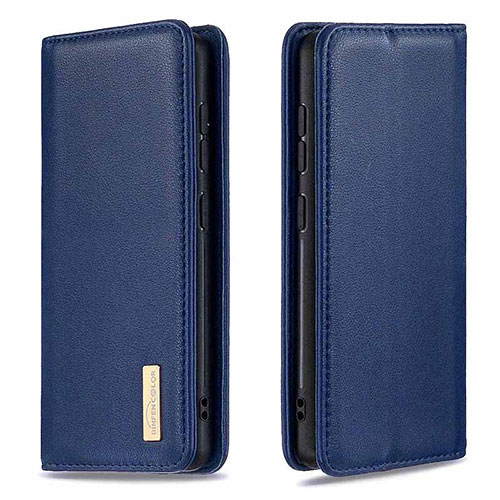 Leather Case Stands Flip Cover Holder B17F for Samsung Galaxy A71 4G A715 Blue