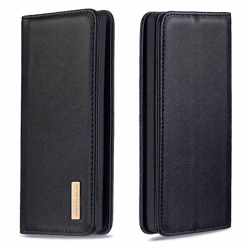 Leather Case Stands Flip Cover Holder B17F for Samsung Galaxy Note 10 Plus 5G Black
