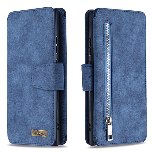 Leather Case Stands Flip Cover Holder B18F for Samsung Galaxy Note 20 Ultra 5G Blue