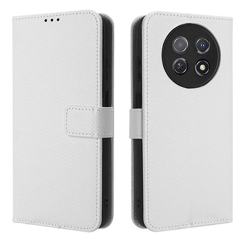 Leather Case Stands Flip Cover Holder BY1 for Huawei Nova Y91 White
