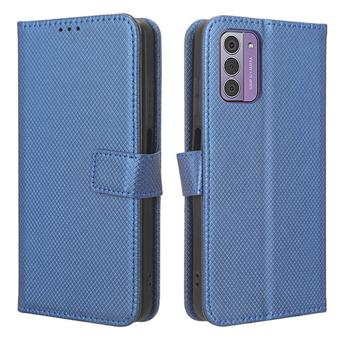 Leather Case Stands Flip Cover Holder BY1 for Nokia C300 Blue