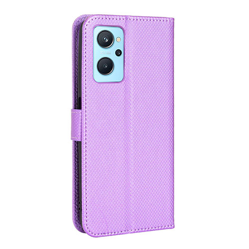 Leather Case Stands Flip Cover Holder BY1 for Oppo A96 4G Purple