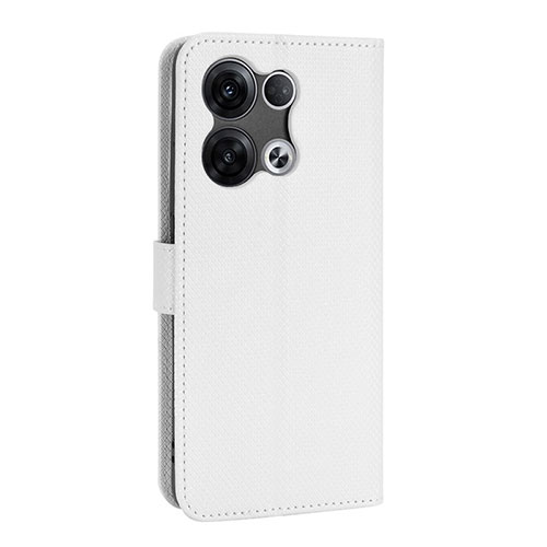 Leather Case Stands Flip Cover Holder BY1 for Oppo Reno8 Pro+ Plus 5G White