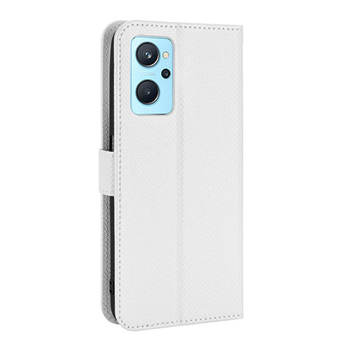 Leather Case Stands Flip Cover Holder BY1 for Realme 9i 4G White
