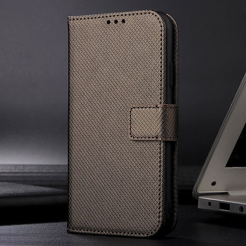 Leather Case Stands Flip Cover Holder BY1 for Samsung Galaxy XCover 6 Pro 5G Brown