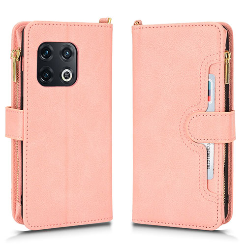 Leather Case Stands Flip Cover Holder BY2 for OnePlus 10 Pro 5G Rose Gold