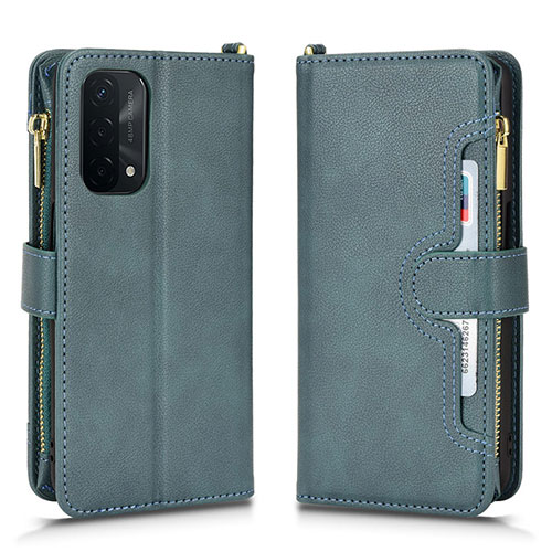 Leather Case Stands Flip Cover Holder BY2 for OnePlus Nord N200 5G Green
