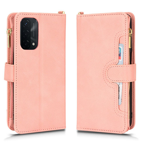 Leather Case Stands Flip Cover Holder BY2 for OnePlus Nord N200 5G Rose Gold