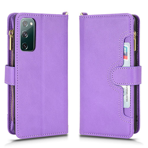 Leather Case Stands Flip Cover Holder BY2 for Samsung Galaxy S20 Lite 5G Purple