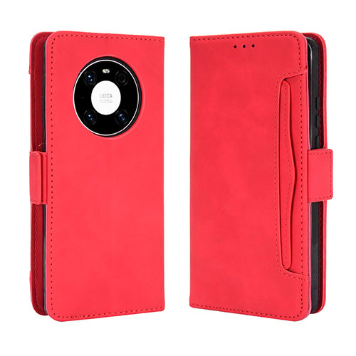 Leather Case Stands Flip Cover Holder BY3 for Huawei Mate 40 Red