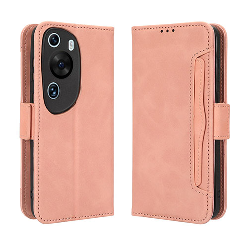 Leather Case Stands Flip Cover Holder BY3 for Huawei P60 Art Pink