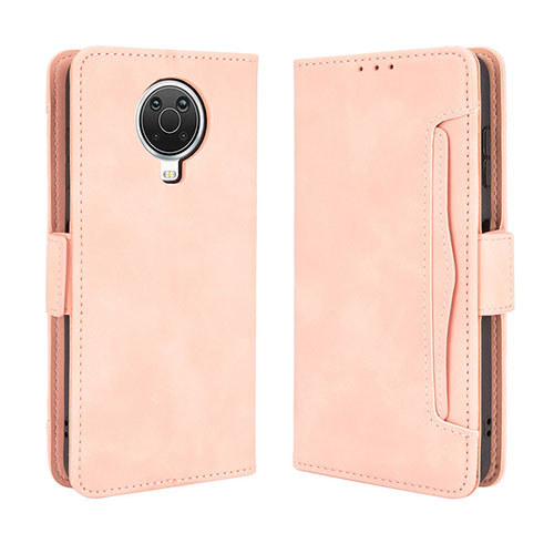 Leather Case Stands Flip Cover Holder BY3 for Nokia 6.3 Pink