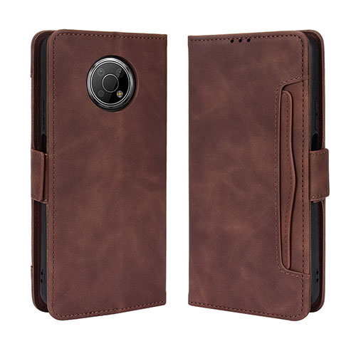 Leather Case Stands Flip Cover Holder BY3 for Nokia G300 5G Brown
