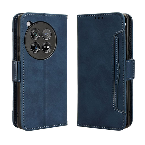 Leather Case Stands Flip Cover Holder BY3 for OnePlus Ace 3 5G Blue