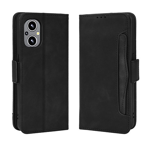 Leather Case Stands Flip Cover Holder BY3 for OnePlus Nord N20 5G Black