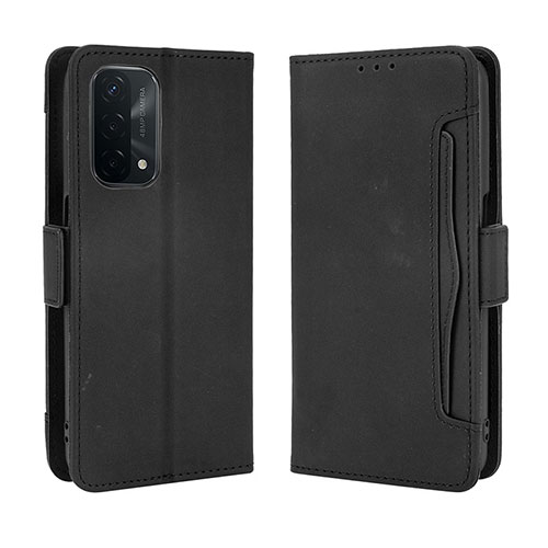 Leather Case Stands Flip Cover Holder BY3 for OnePlus Nord N200 5G Black