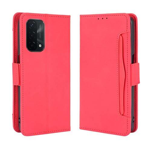 Leather Case Stands Flip Cover Holder BY3 for OnePlus Nord N200 5G Red