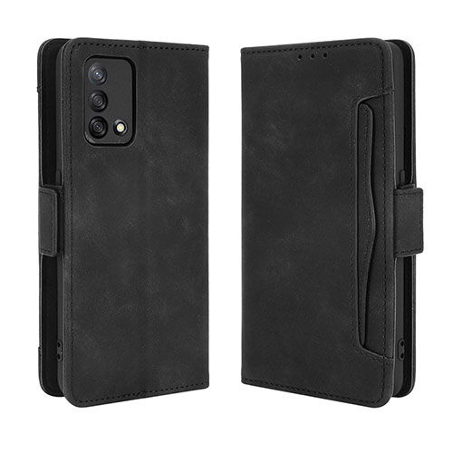 Leather Case Stands Flip Cover Holder BY3 for Oppo F19 Black