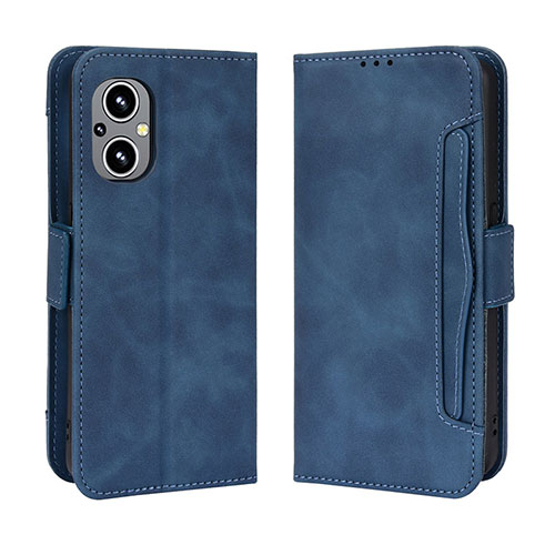 Leather Case Stands Flip Cover Holder BY3 for Oppo Reno7 Lite 5G Blue