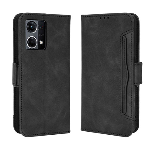 Leather Case Stands Flip Cover Holder BY3 for Oppo Reno8 4G Black
