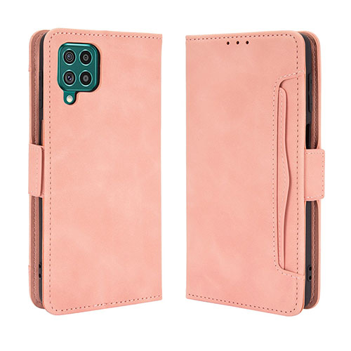 Leather Case Stands Flip Cover Holder BY3 for Samsung Galaxy M62 4G Pink