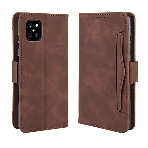 Leather Case Stands Flip Cover Holder BY3 for Samsung Galaxy Note 10 Lite Brown