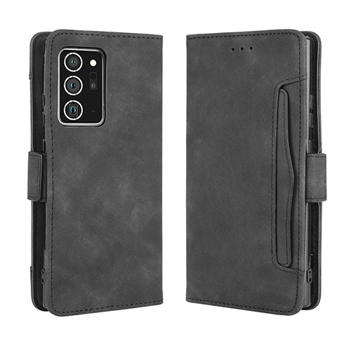 Leather Case Stands Flip Cover Holder BY3 for Samsung Galaxy Note 20 Ultra 5G Black