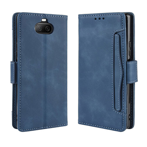 Leather Case Stands Flip Cover Holder BY3 for Sony Xperia 8 Lite Blue