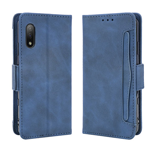 Leather Case Stands Flip Cover Holder BY3 for Sony Xperia Ace II Blue