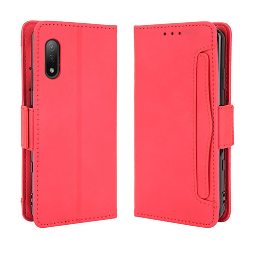 Leather Case Stands Flip Cover Holder BY3 for Sony Xperia Ace II Red