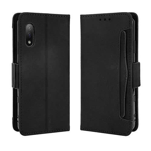 Leather Case Stands Flip Cover Holder BY3 for Sony Xperia Ace II SO-41B Black