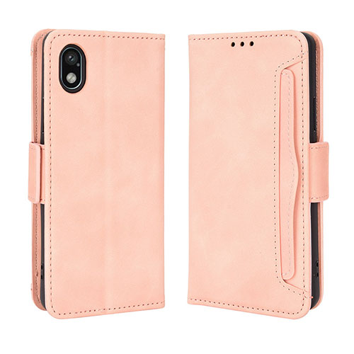 Leather Case Stands Flip Cover Holder BY3 for Sony Xperia Ace III Pink