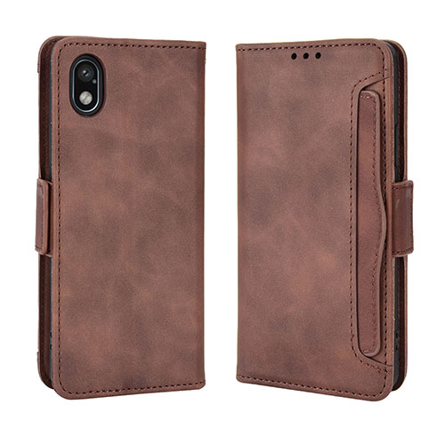 Leather Case Stands Flip Cover Holder BY3 for Sony Xperia Ace III SO-53C Brown