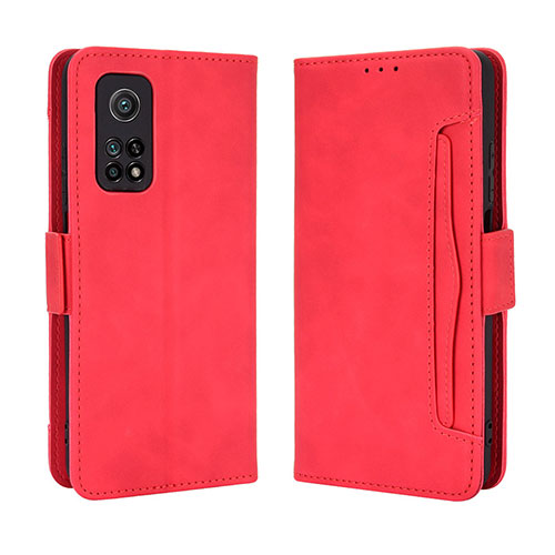 Leather Case Stands Flip Cover Holder BY3 for Xiaomi Mi 10T Pro 5G Red