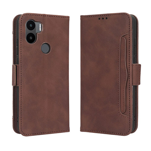 Leather Case Stands Flip Cover Holder BY3 for Xiaomi Redmi A1 Plus Brown