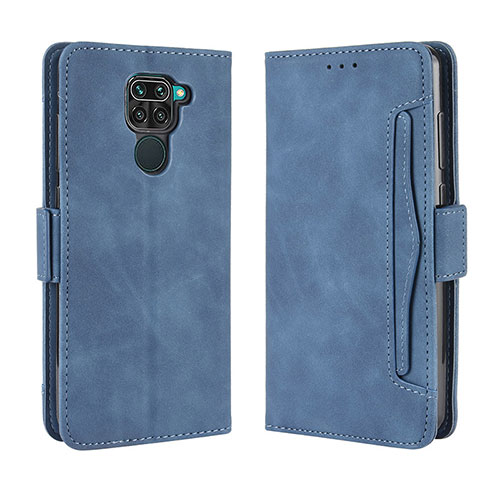Leather Case Stands Flip Cover Holder BY3 for Xiaomi Redmi Note 9 Blue