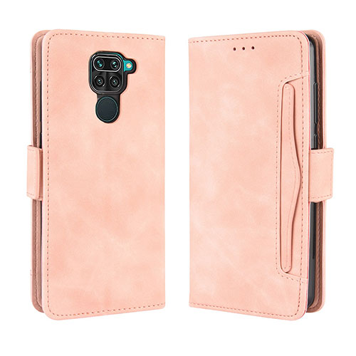 Leather Case Stands Flip Cover Holder BY3 for Xiaomi Redmi Note 9 Pink