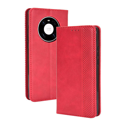 Leather Case Stands Flip Cover Holder BY4 for Huawei Mate 40 Red