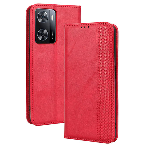 Leather Case Stands Flip Cover Holder BY4 for OnePlus Nord N20 SE Red