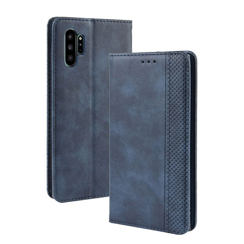 Leather Case Stands Flip Cover Holder BY4 for Samsung Galaxy Note 10 Plus 5G Blue