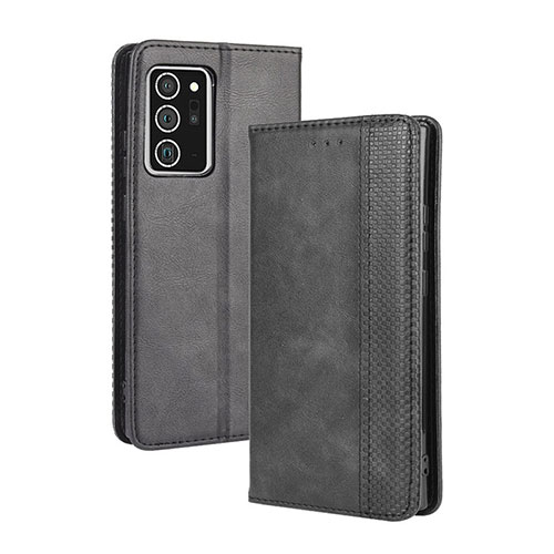 Leather Case Stands Flip Cover Holder BY4 for Samsung Galaxy Note 20 Ultra 5G Black