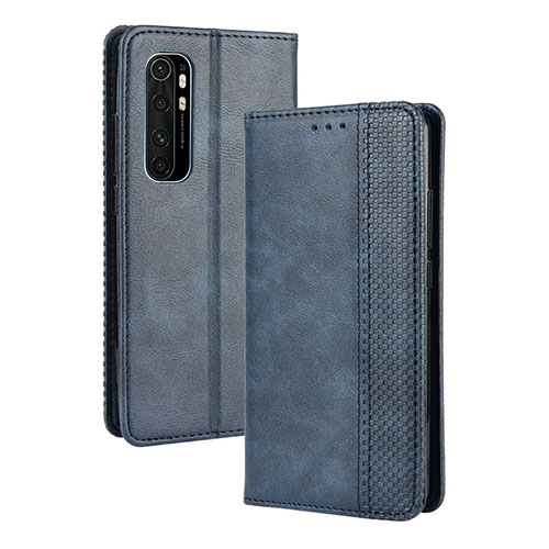 Leather Case Stands Flip Cover Holder BY4 for Xiaomi Mi Note 10 Lite Blue