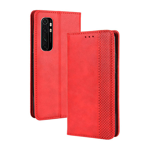 Leather Case Stands Flip Cover Holder BY4 for Xiaomi Mi Note 10 Lite Red