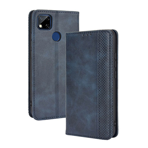 Leather Case Stands Flip Cover Holder BY4 for Xiaomi Redmi 9C Blue