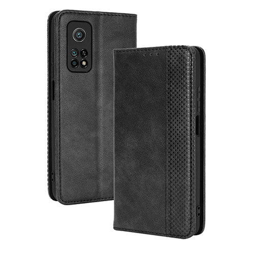 Leather Case Stands Flip Cover Holder BY4 for Xiaomi Redmi K30S 5G Black