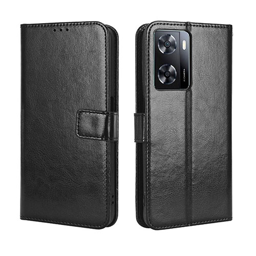Leather Case Stands Flip Cover Holder BY5 for OnePlus Nord N20 SE Black