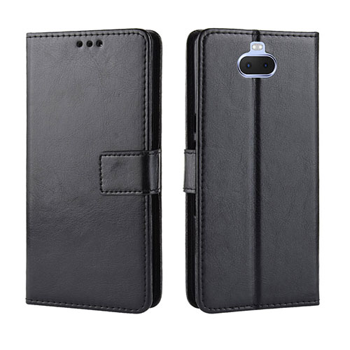 Leather Case Stands Flip Cover Holder BY5 for Sony Xperia 10 Black